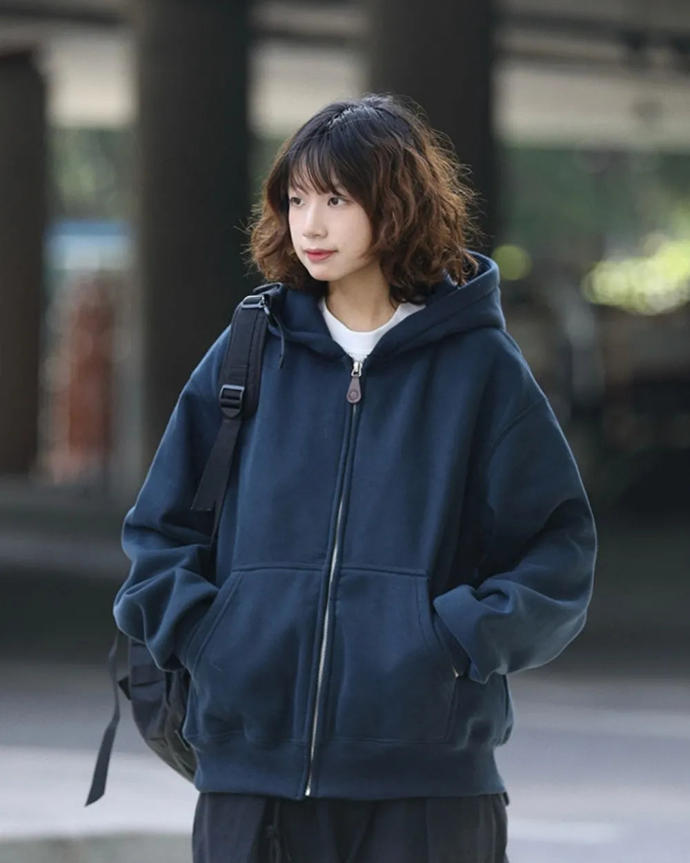LOOSE FIT FULL ZIP HOODIE W1950