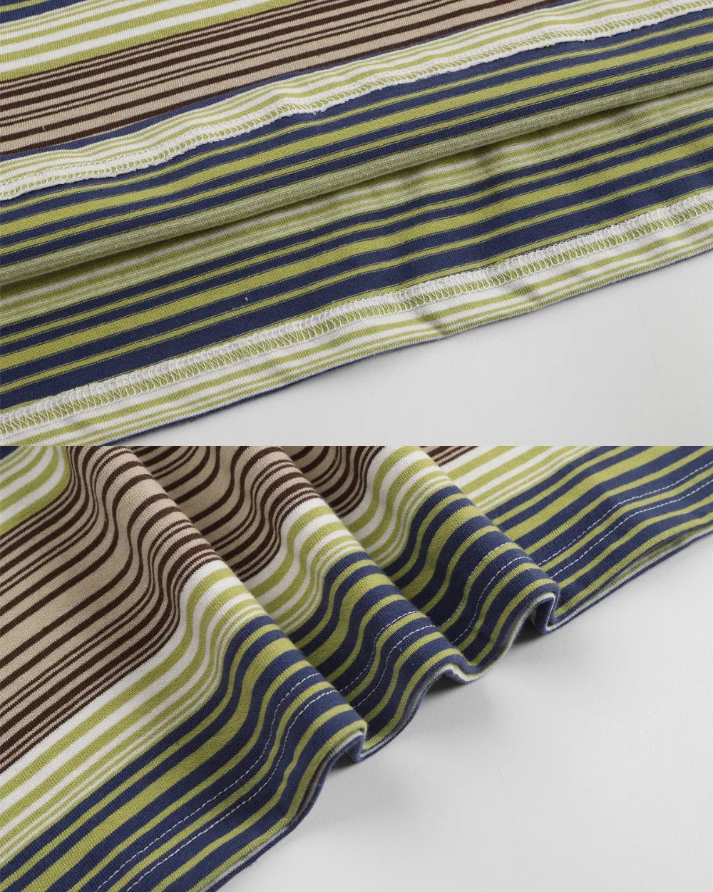 MULTI STRIPE POCKET LOOSE TEE W1815