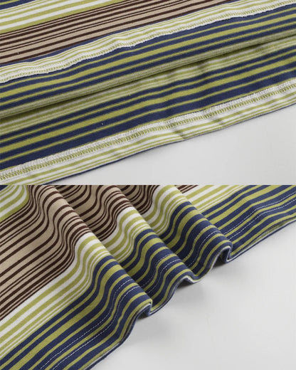 MULTI STRIPE POCKET LOOSE TEE W1815