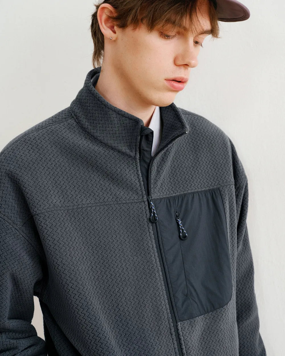 FLEECE ZIP UP ZIPPER JACKET W1933