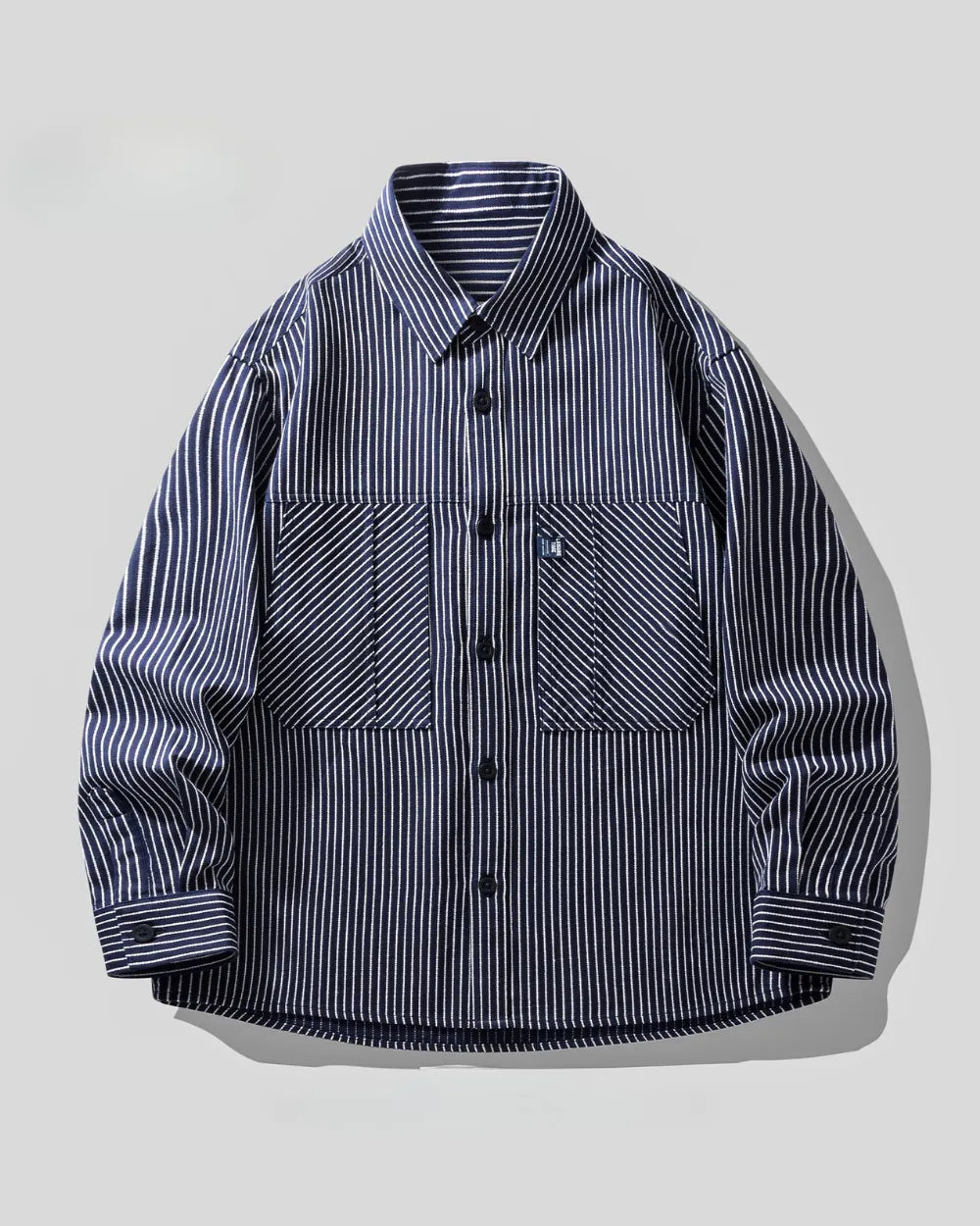 STRIPED WORK POCKET SHIRT JACKET W1980