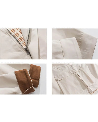 COLLAR CONTRAST WORK JACKET W1940