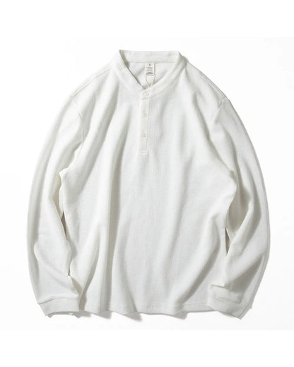 WAFFLE HENLEY NECK TEE W1958