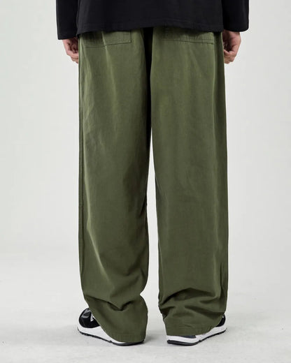 WIDE TUCKED CHINO PANTS W1873