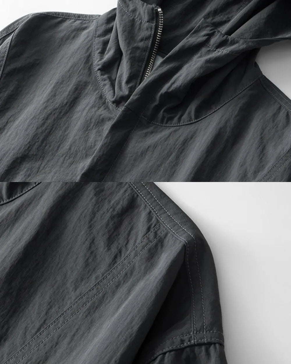 NYLON HALF ZIP HOODED ANORAK W1919