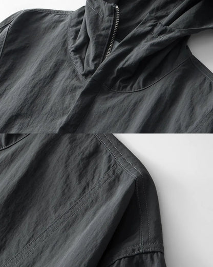 NYLON HALF ZIP HOODED ANORAK W1919