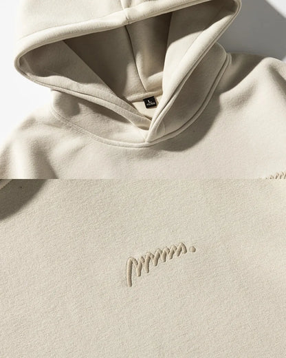 MINIMAL EMBROIDERY OVERSIZED HOODIE W1848