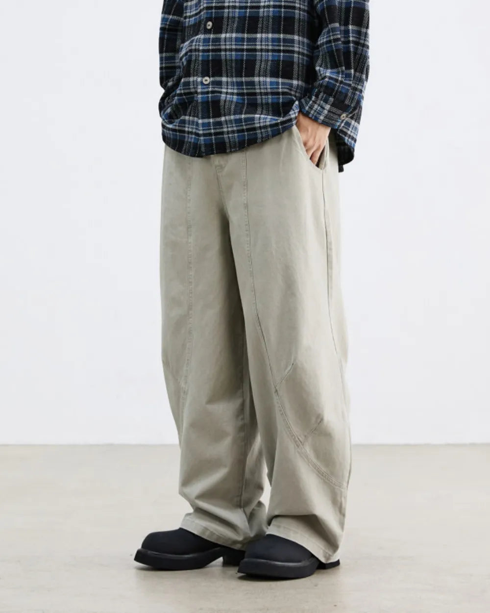 VINTAGE WASHED SEAM WIDE PANTS W1852