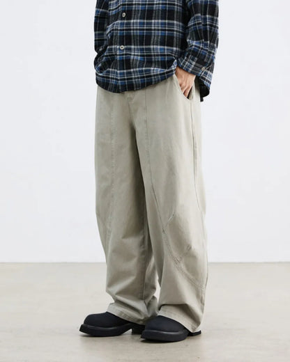 VINTAGE WASHED SEAM WIDE PANTS W1852