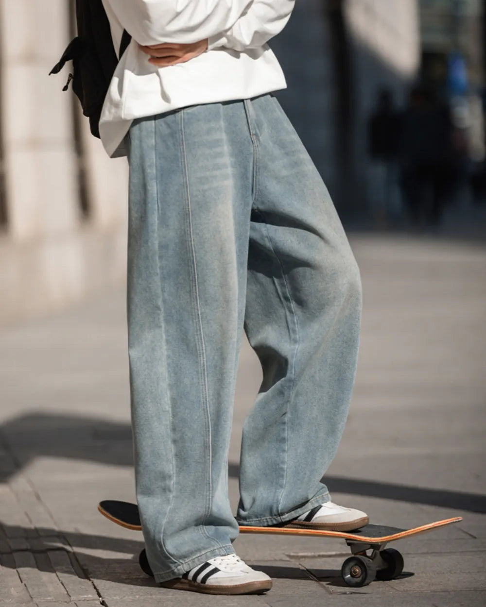 WIDE WASHED DENIM PANTS W1882
