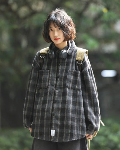 CHECK LOOSE FIT FLANNEL SHIRTS W1983