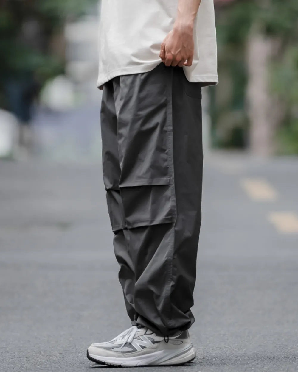 NYLON WIDE CARGO PANTS W1774