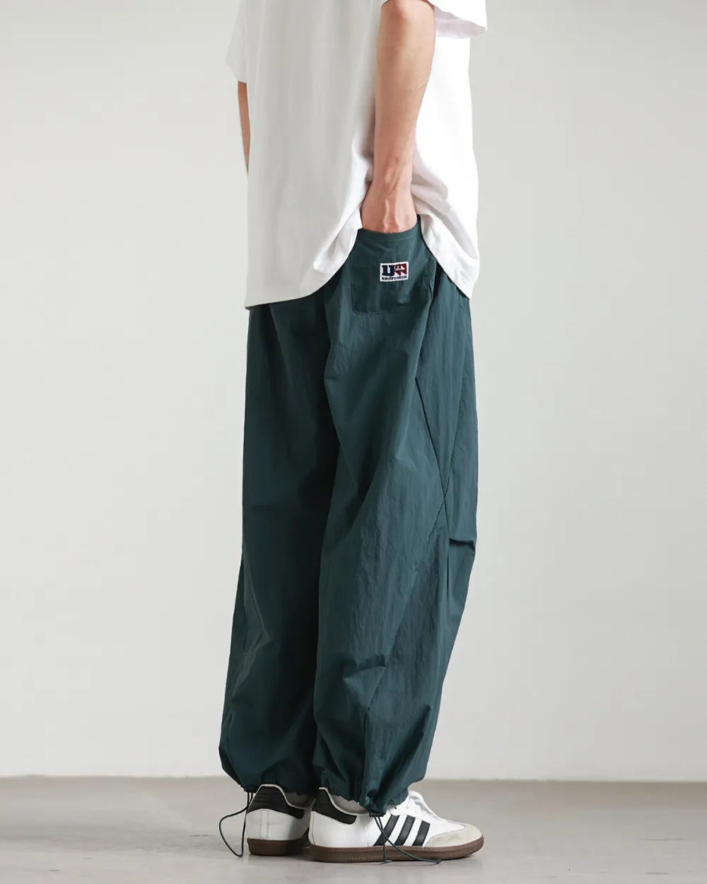 NYLON WIDE EASY PANTS W1822