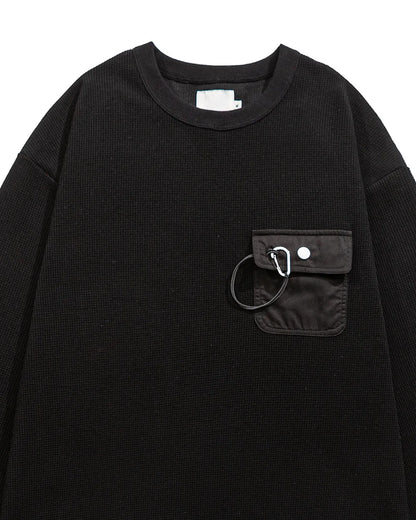 DRAWSTRING POCKET LONG SLEEVE TEE W1831