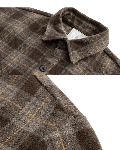 CHECK OVERSIZED FLANNEL SHIRTS W1843