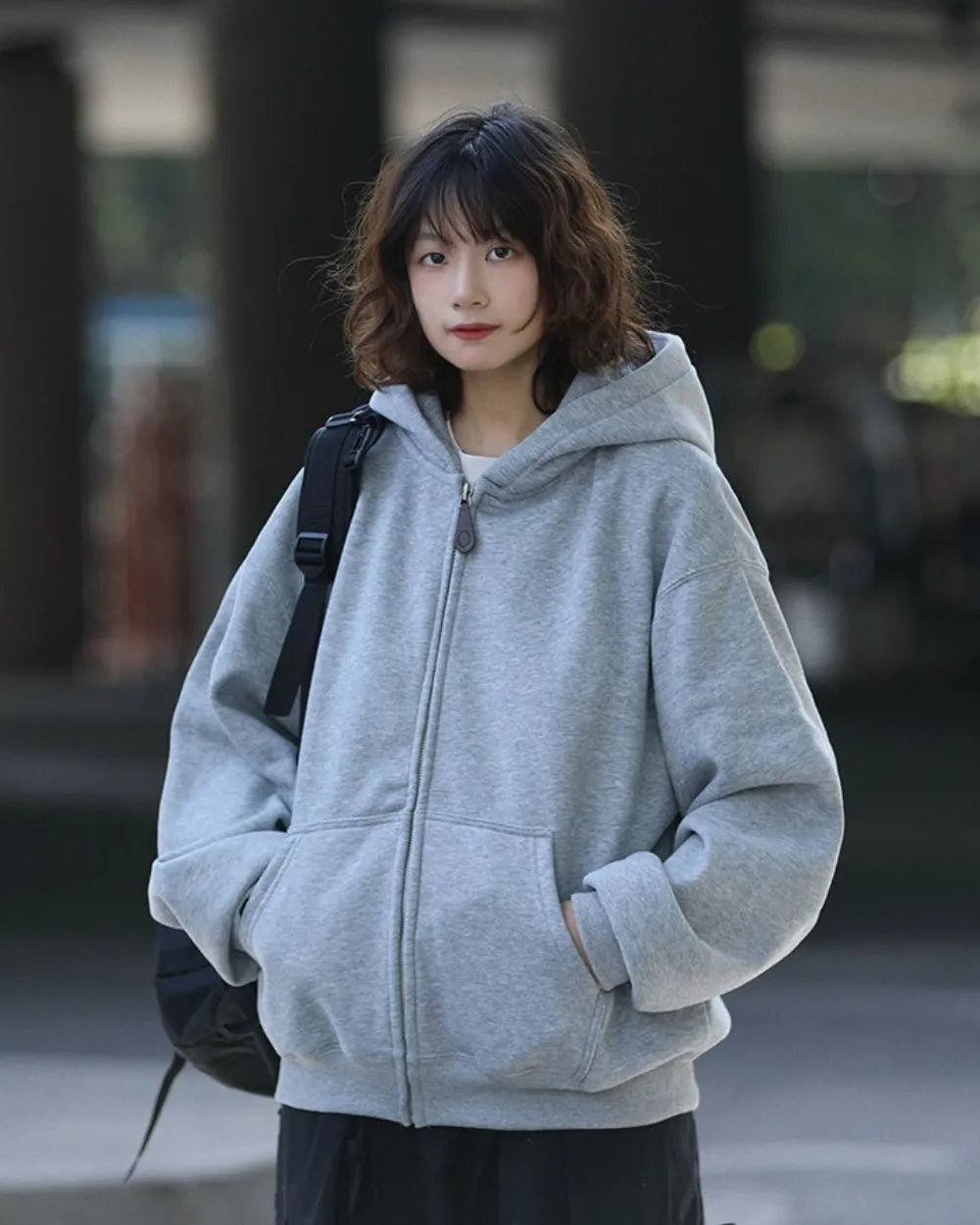 LOOSE FIT FULL ZIP HOODIE W1950