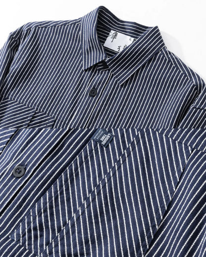 STRIPED WORK POCKET SHIRT JACKET W1980