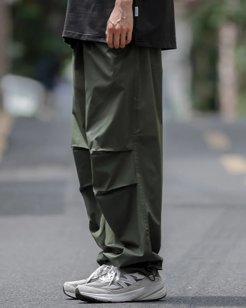 NYLON WIDE CARGO PANTS W1774
