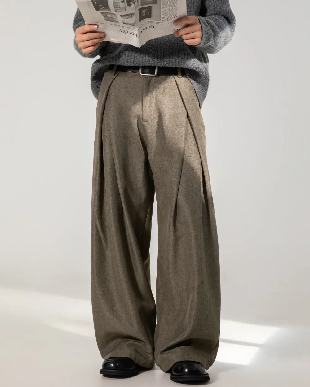 DEEP TUCK WIDE SLACKS W1841