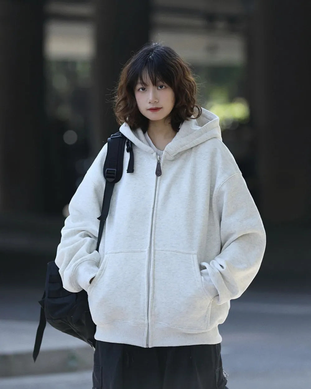 LOOSE FIT FULL ZIP HOODIE W1950
