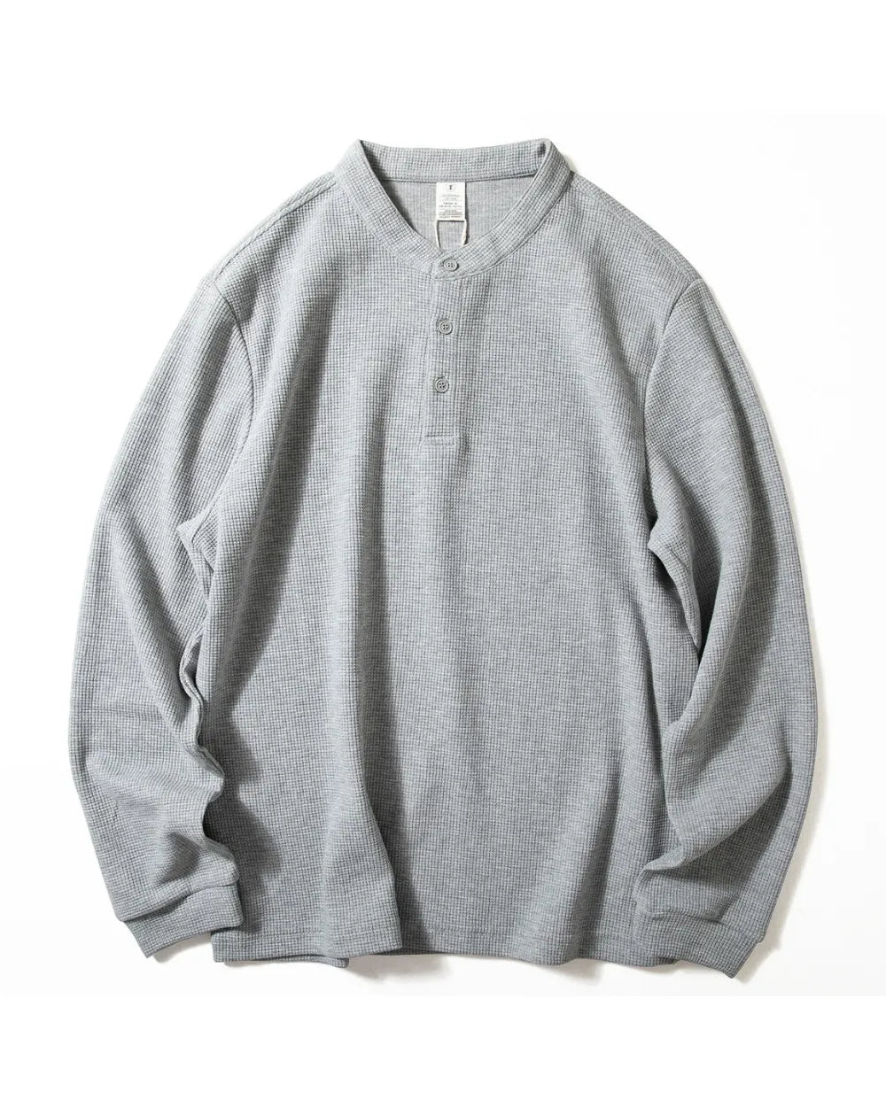 WAFFLE HENLEY NECK TEE W1958