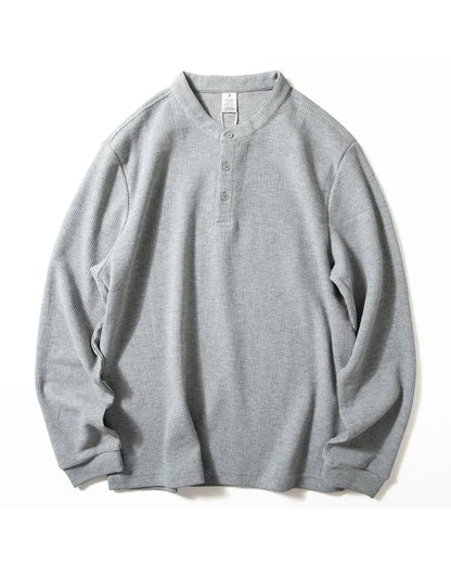 WAFFLE HENLEY NECK TEE W1958