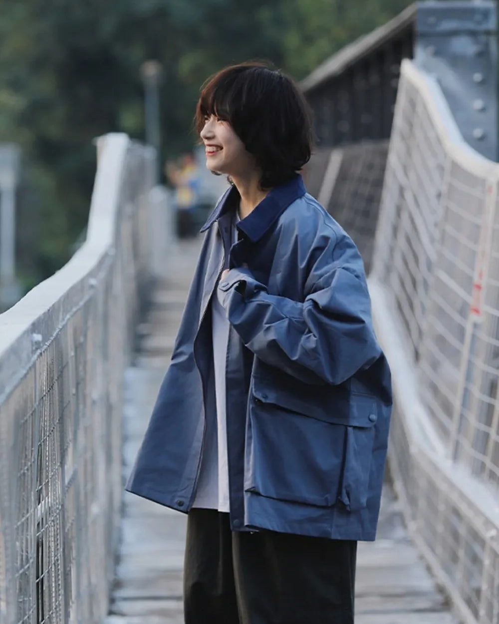 COLLAR CONTRAST WORK JACKET W1940