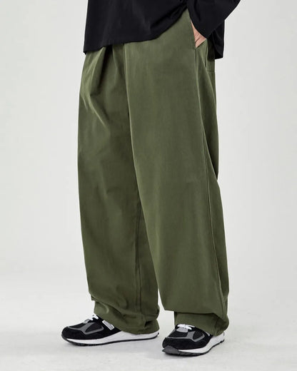WIDE TUCKED CHINO PANTS W1873