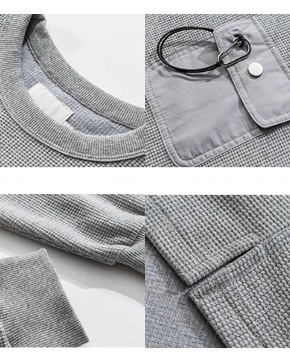 DRAWSTRING POCKET LONG SLEEVE TEE W1831