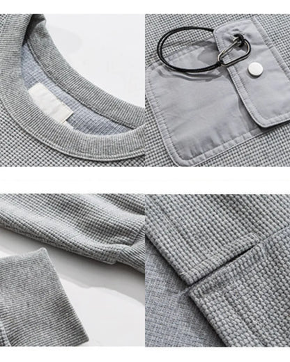 DRAWSTRING POCKET LONG SLEEVE TEE W1831
