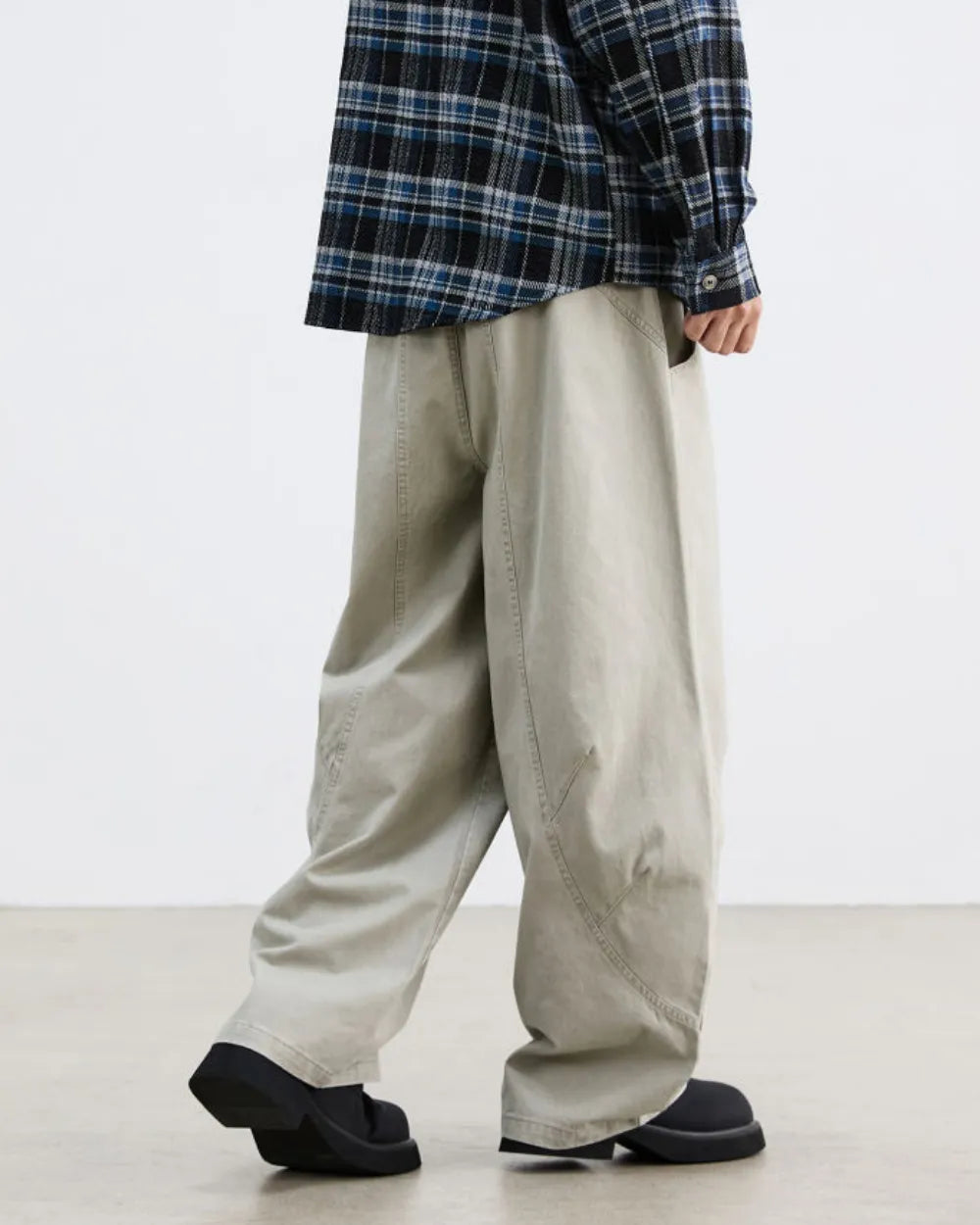 VINTAGE WASHED SEAM WIDE PANTS W1852