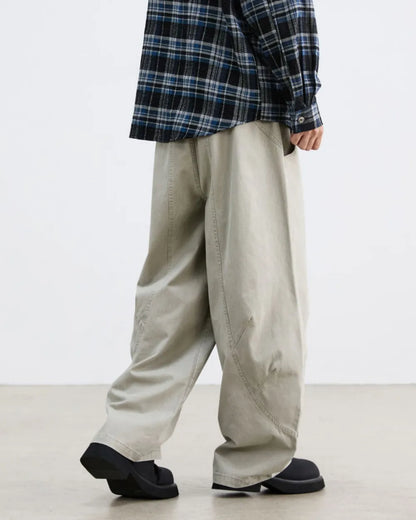 VINTAGE WASHED SEAM WIDE PANTS W1852