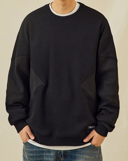 PANELLED RIBBED SWEAT W1879