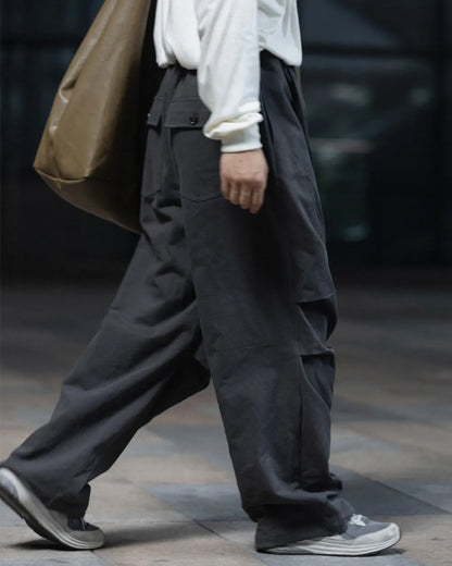 WIDE COTTON CARGO PANTS W1881