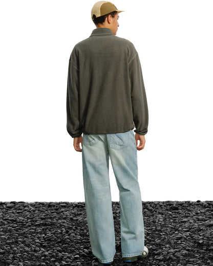 FLEECE ZIP UP ZIPPER JACKET W1933
