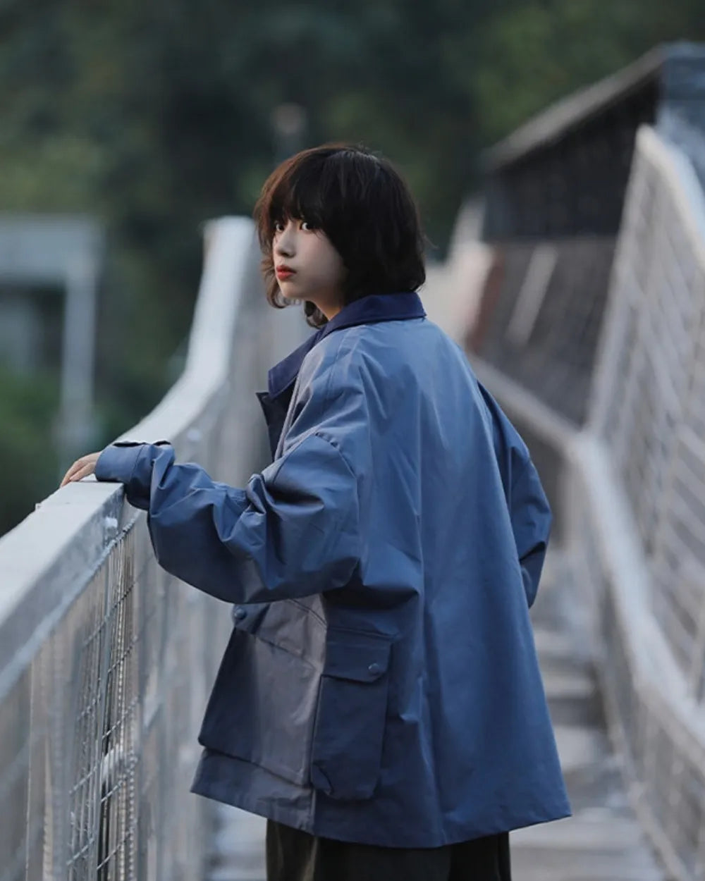 COLLAR CONTRAST WORK JACKET W1940