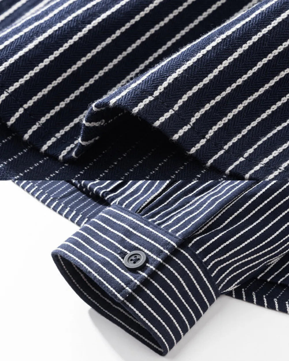 STRIPED WORK POCKET SHIRT JACKET W1980