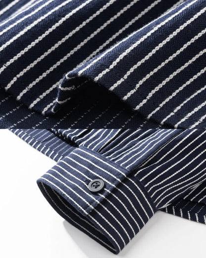 STRIPED WORK POCKET SHIRT JACKET W1980