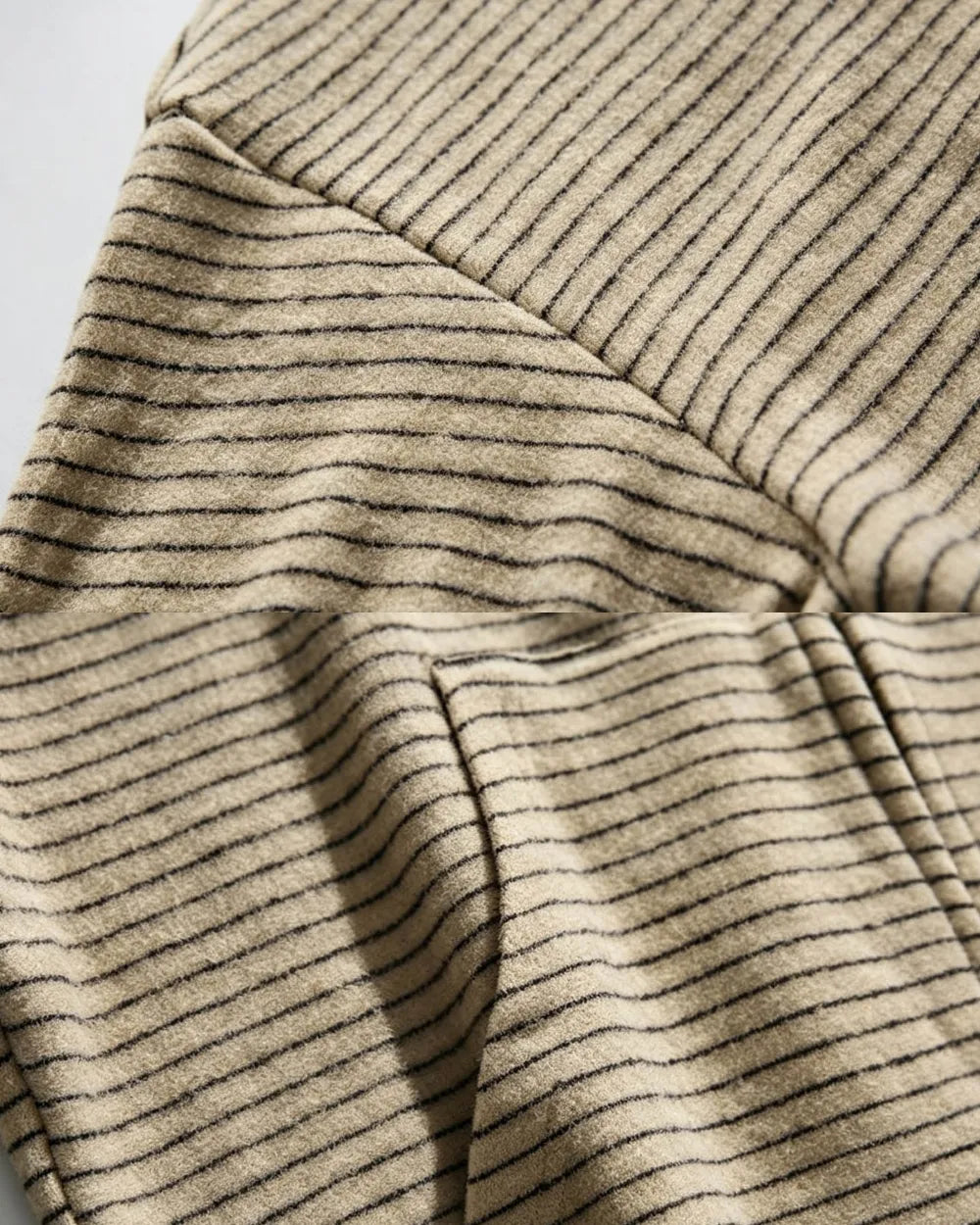 STRIPED KNIT ZIP FULL HOODIE W1960