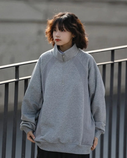 HALF ZIP RAGLAN SWEATSHIRT W1949