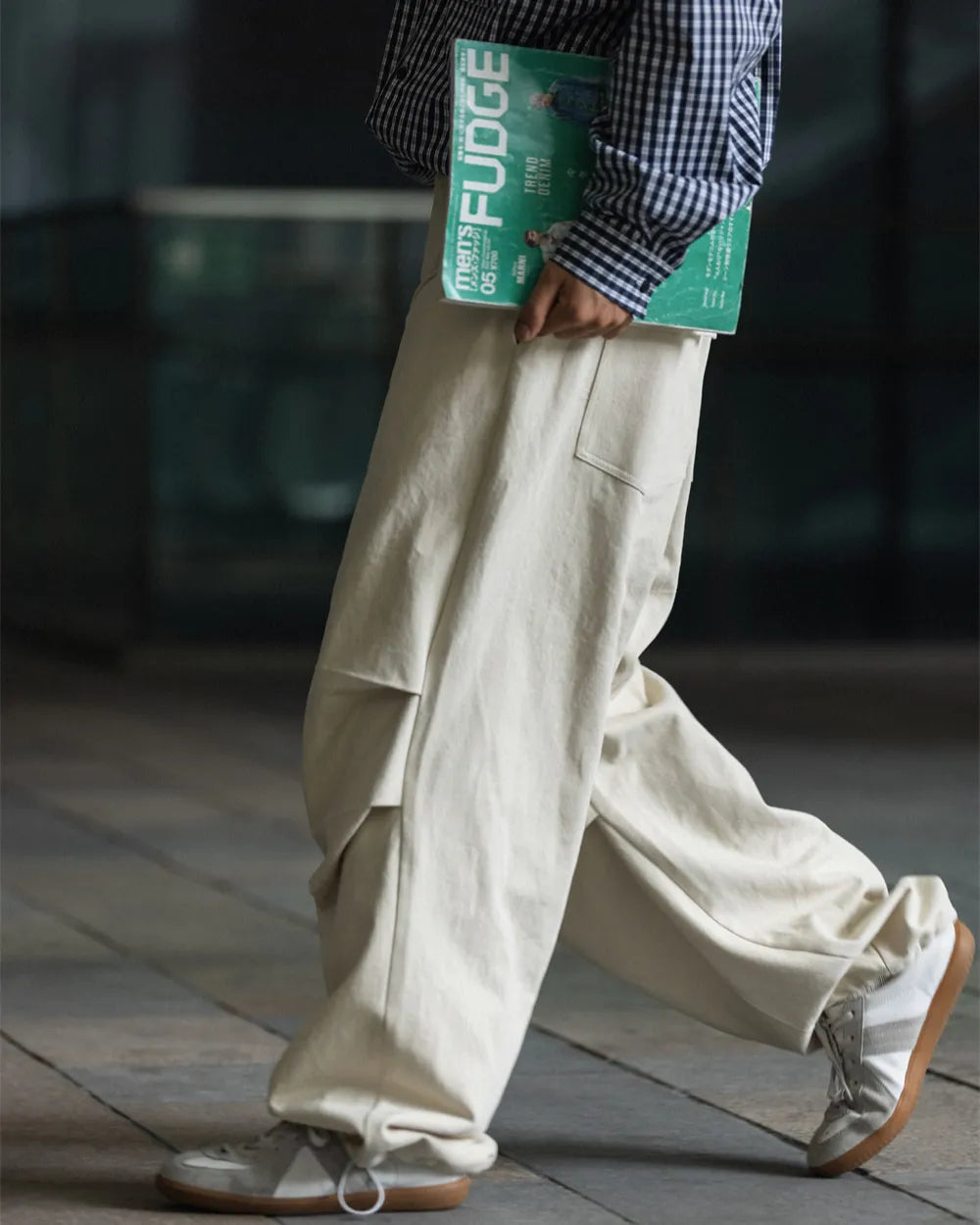 WIDE COTTON CARGO PANTS W1881