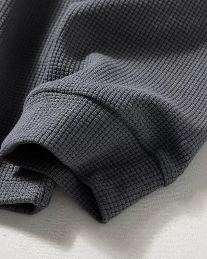 WAFFLE HENLEY NECK TEE W1958