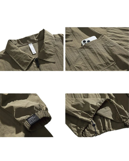 HALF ZIP NYLON PULLOVER JACKET W1846