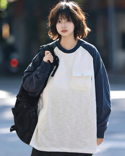RAGLAN POCKET LONG SLEEVE TEE W1858