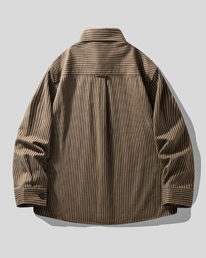 STRIPED WORK POCKET SHIRT JACKET W1980