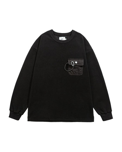 DRAWSTRING POCKET LONG SLEEVE TEE W1831