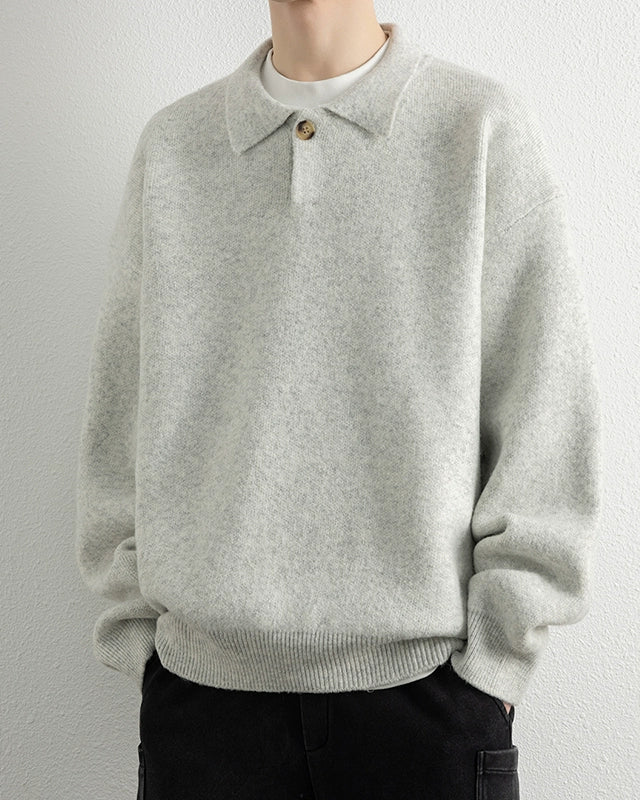 SOFT TOUCH BUTTON COLLAR KNIT W1512