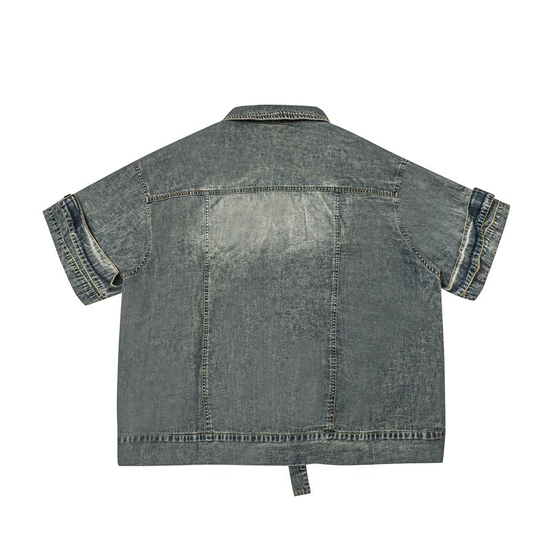 WASHED POCKET DENIM SHIRT W1083