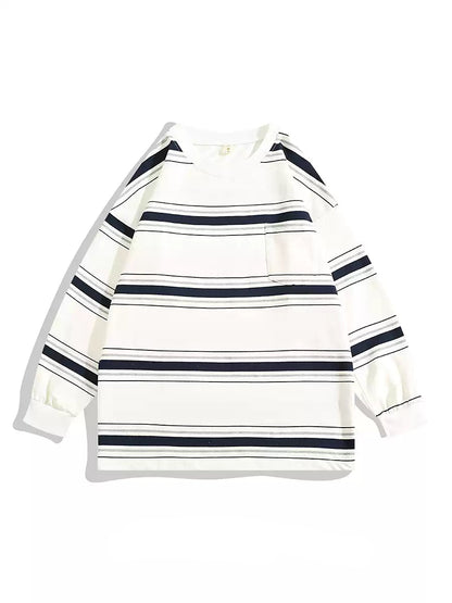 LOOSE BORDER LONG SLEEVE T-SHIRTS W292