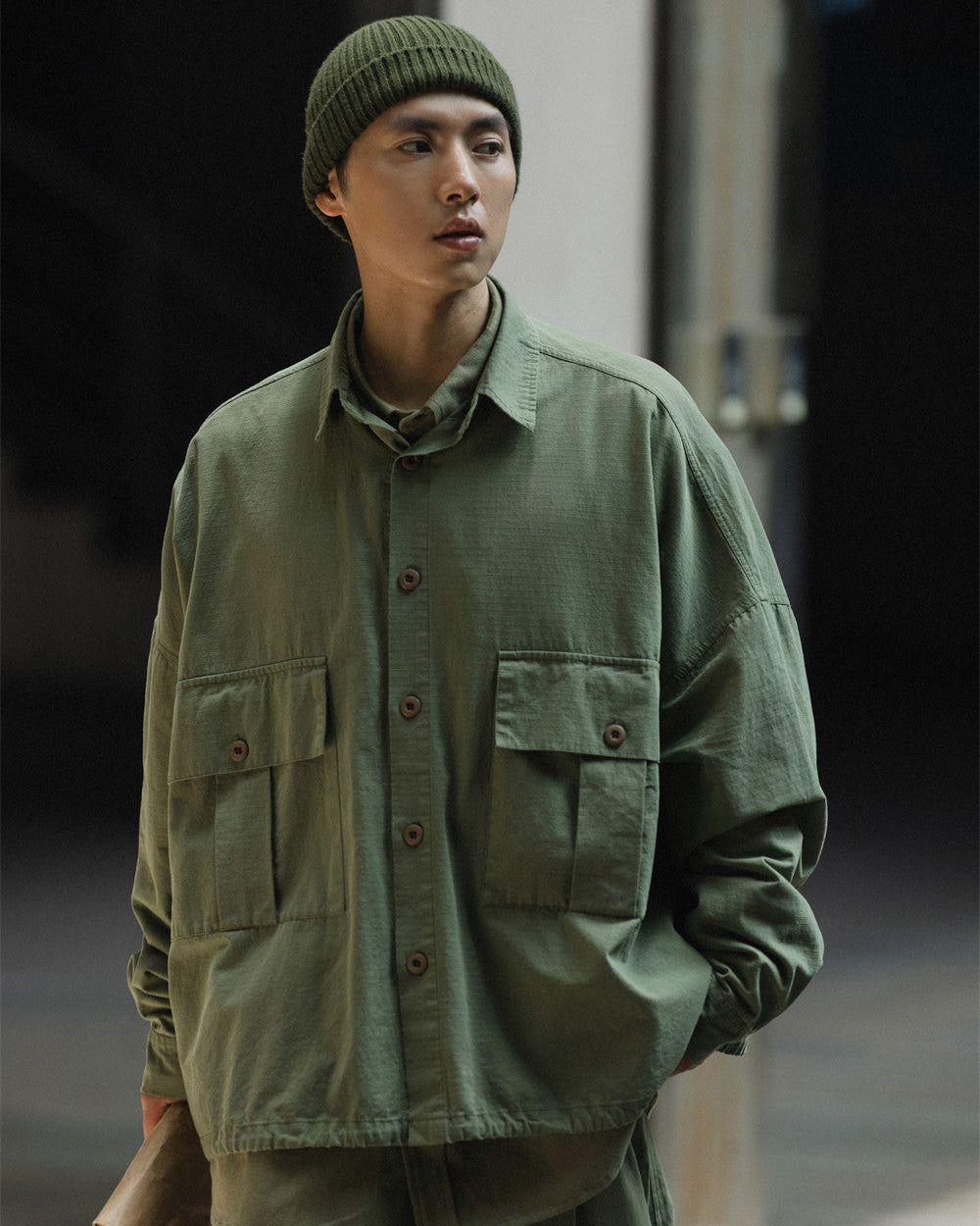 COTTON UTILITY DRAWSTRING SHIRTS W1564